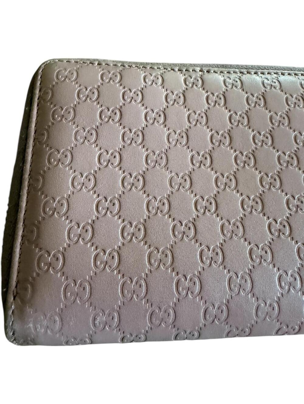 Gucci Pink Microguccissima Bow Wallet Embossed Leather Zip-Around - Picture 6 of 13